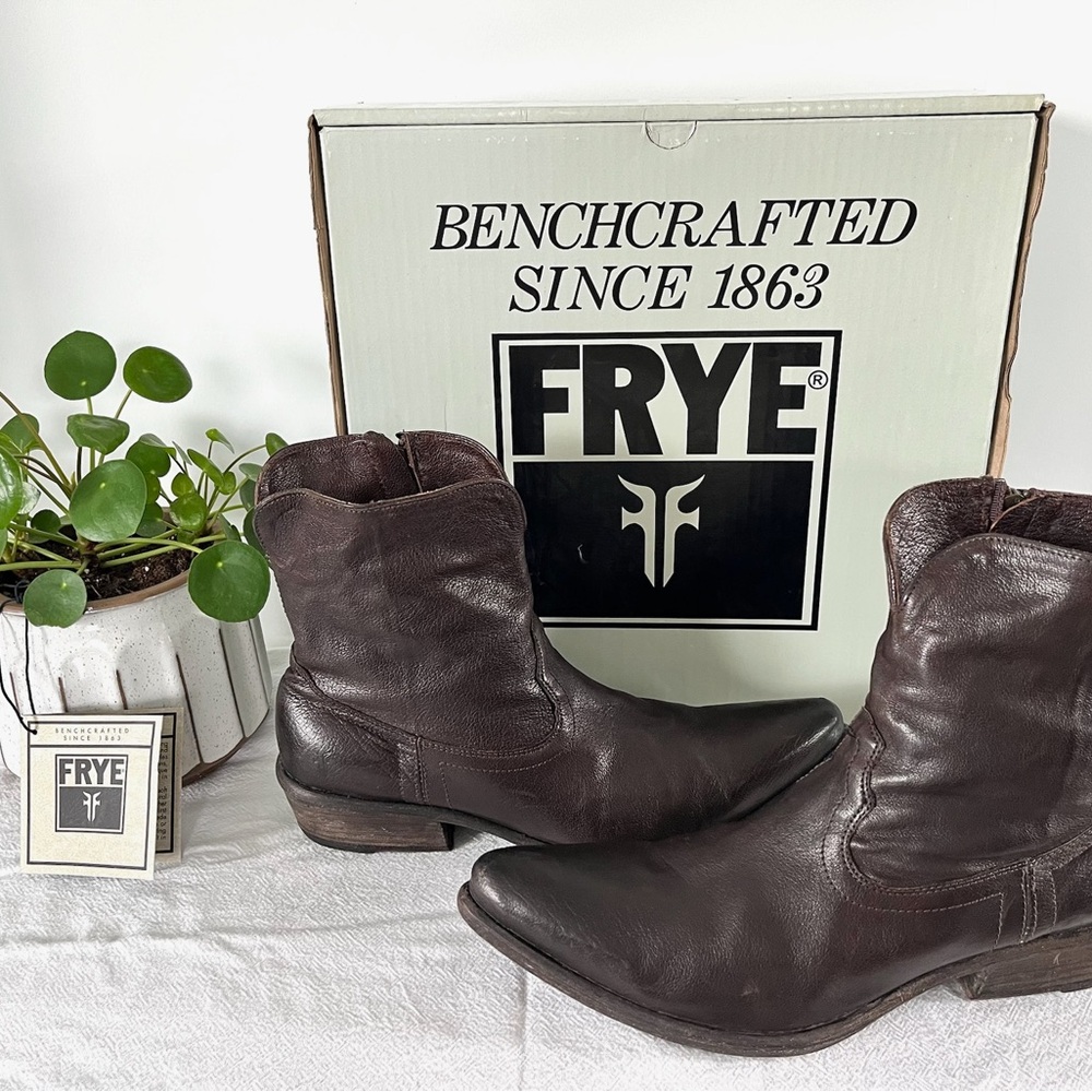 Frye Hutch Inside Zip Espresso Leather Boots